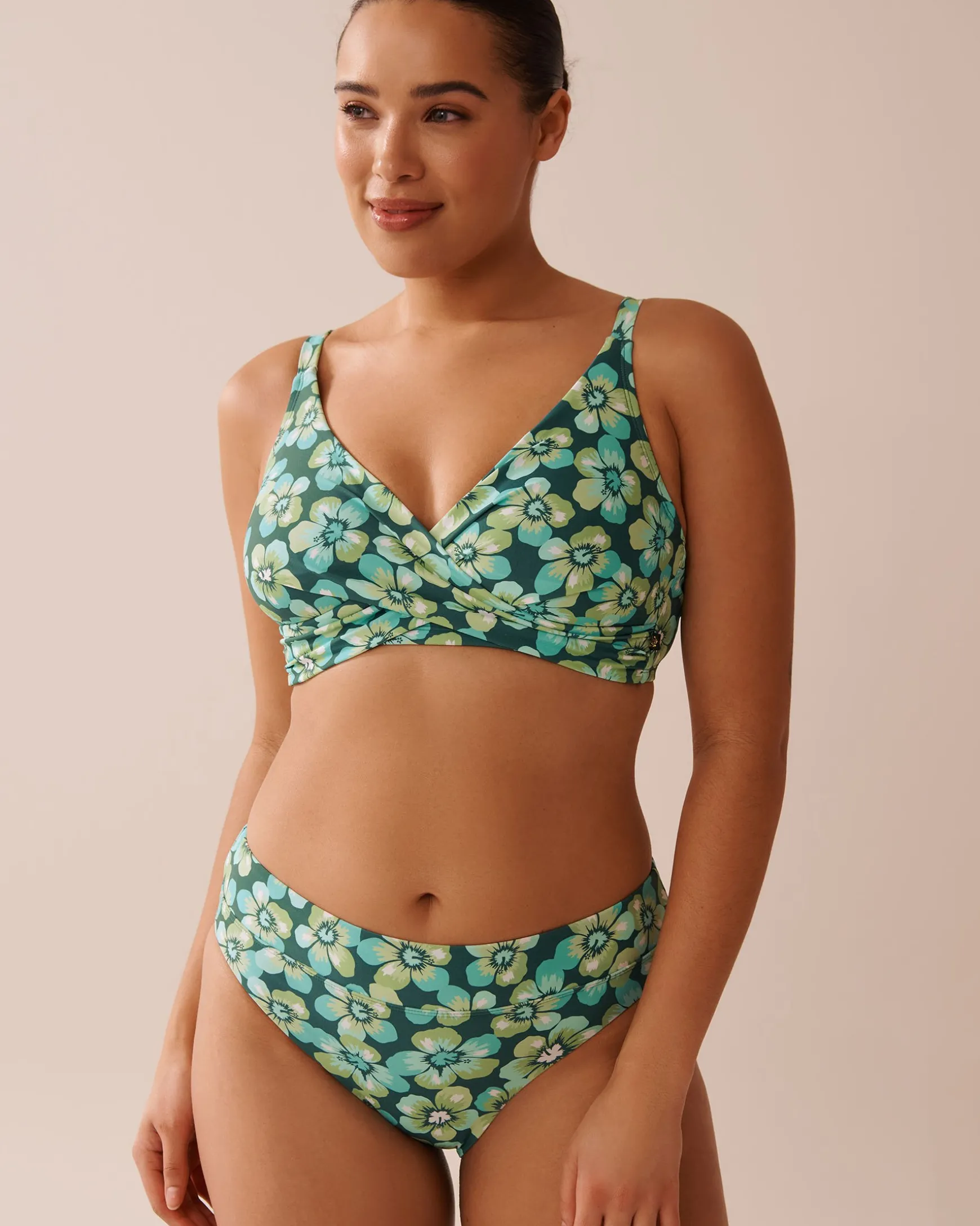 AQUA FLORA Recycled Fibers D Cup Bralette Bikini Top