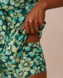 AQUA FLORA Recycled Fibers Bandeau Tankini Top
