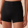 BLACK Mid-rise Boyleg Bikini Bottom