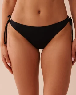 BLACK Side Tie Brazilian Bikini Bottom