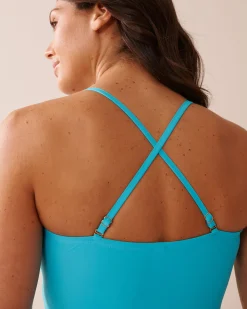 BLUE ATOLL Ring Front Bandeau One-piece Swimsuit