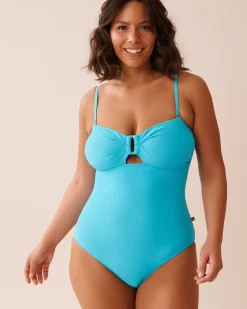 BLUE ATOLL Ring Front Bandeau One-piece Swimsuit