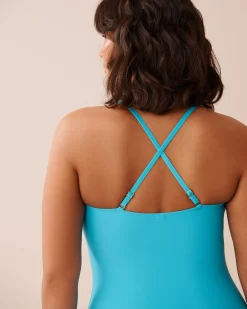 BLUE ATOLL Ring Front Bandeau One-piece Swimsuit