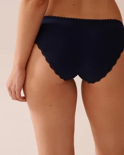 Cotton and Lace Detail Bikini Panty