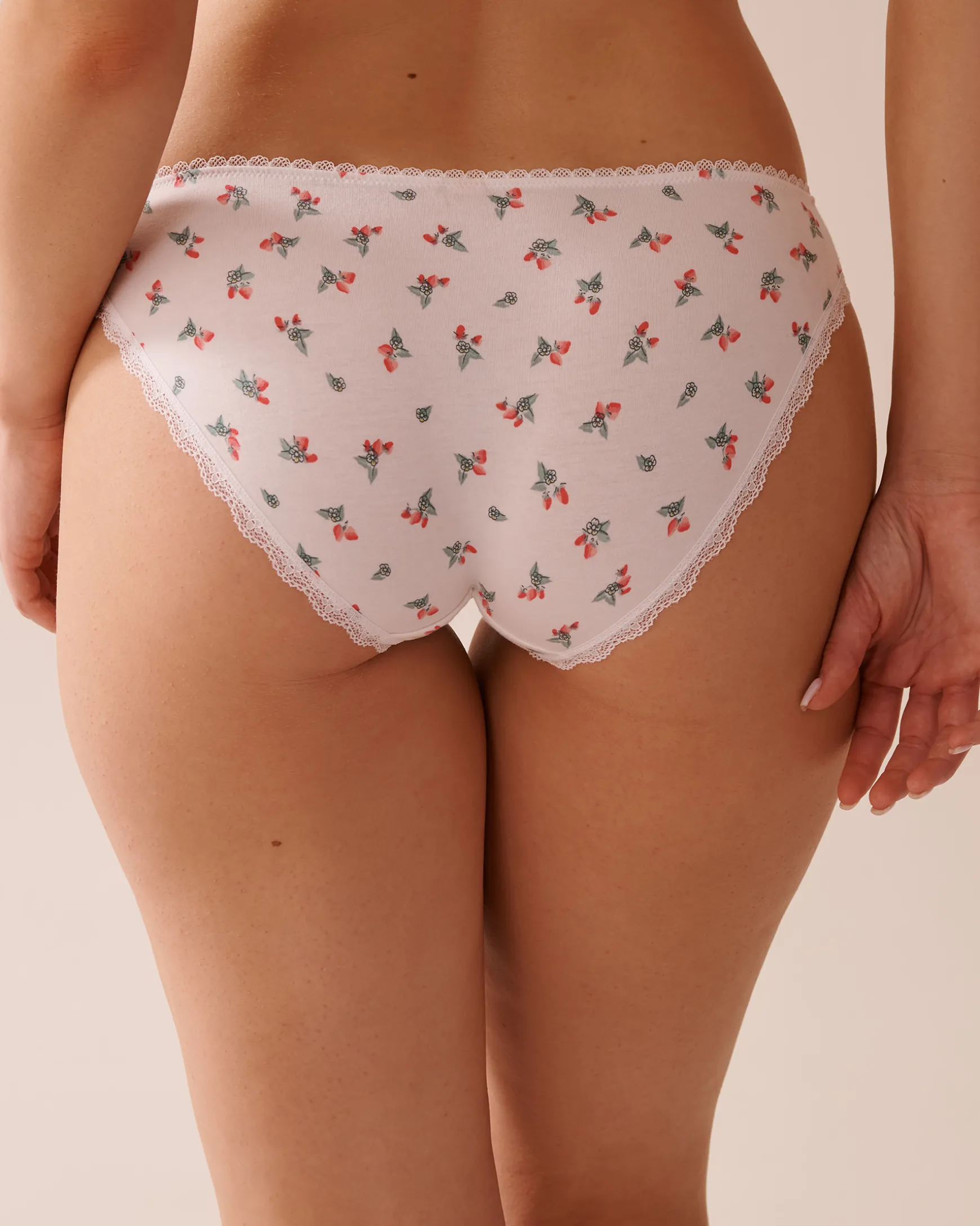 Cotton and Lace Detail Bikini Panty