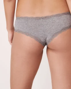 Cotton and Lace Trim Cheeky Panty