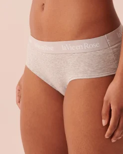 Cotton and Logo Elastic Band Hiphugger Panty