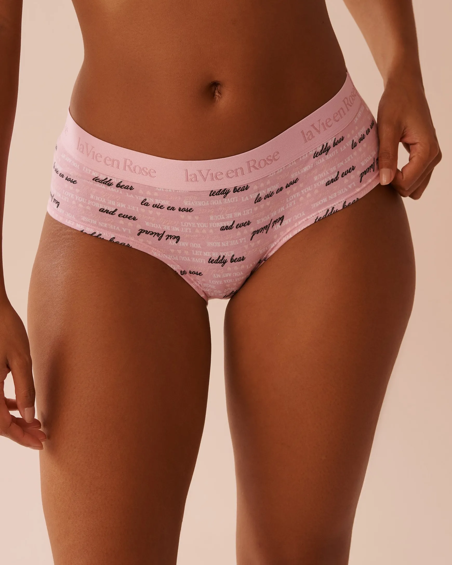Cotton and Logo Elastic Band Hiphugger Panty