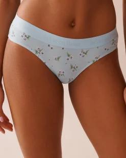 Cotton and Logo Elastic Band Bikini Panty