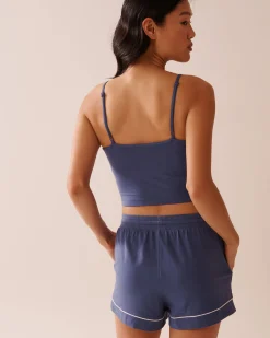 Cotton Crop Cami with Shelf Bra