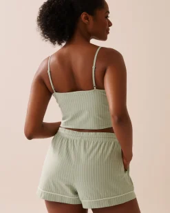 Cotton Crop Cami with Shelf Bra