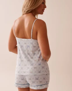 Crab Print Super Soft Cami with Shelf Bra
