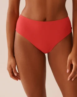 HIBISCUS Ribbed Mid-rise Cheeky Bikini Bottom