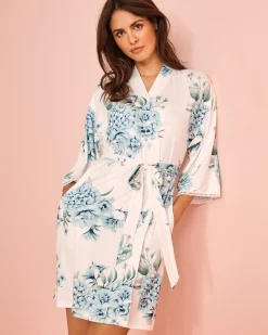 Hydrangea Print Super Soft Kimono