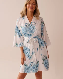 Hydrangea Print Super Soft Kimono