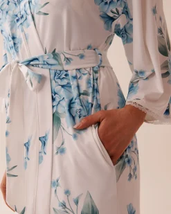 Hydrangea Print Super Soft Kimono
