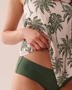 KHAKI PALM D Cup Flowy Tankini Top