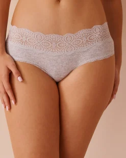 Lace Trim Ribbed Hiphugger Panty