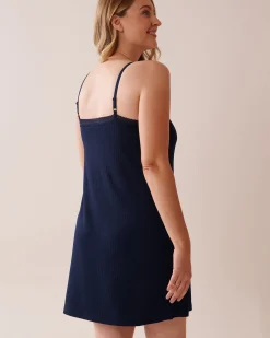 Lace Trim Ribbed Jersey Nightie
