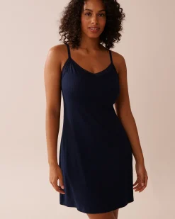 Lace Trim Ribbed Jersey Nightie
