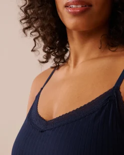 Lace Trim Ribbed Jersey Nightie