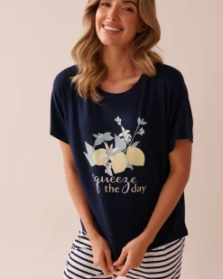 Lemon Print Super Soft Loose Fit T-shirt