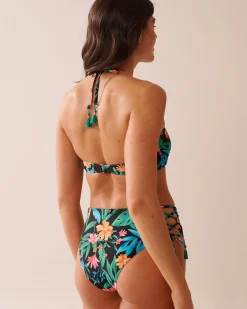 MIDNIGHT TROPICS Cutout Bandeau Bikini Top