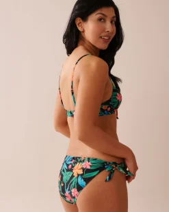 MIDNIGHT TROPICS Plunge Bikini Top