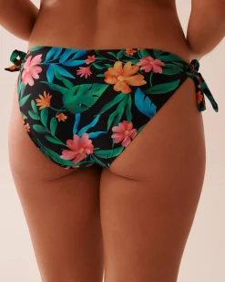 MIDNIGHT TROPICS Side Tie Bikini Bottom
