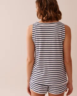 Nautical Stripe Super Soft Button-down Cami