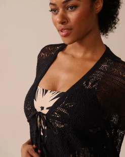 Open-Front Crochet Caftan