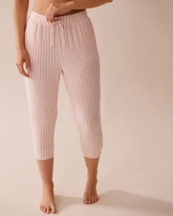 Pink Stripe Super Soft Pajama Capris