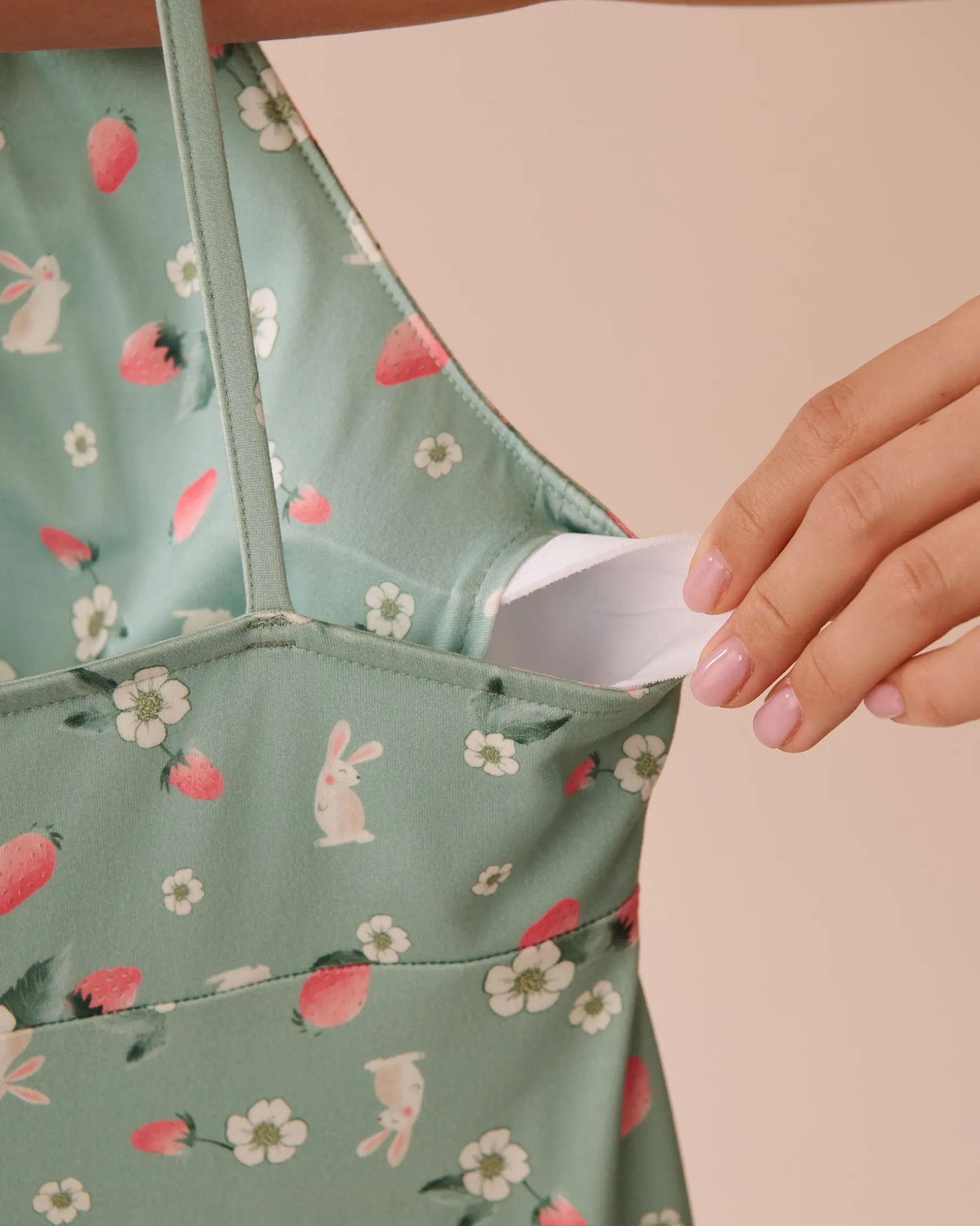 Rabbit & Strawberry Print Super Soft Nightie