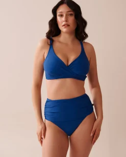 ROYAL BLUE Recycled Fibers D Cup Bralette Bikini Top