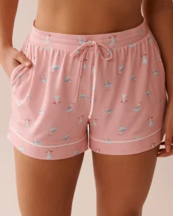 Seagull Print Super Soft Pajama Shorts