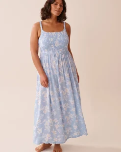 Smocked Bust Gauze Maxi Dress