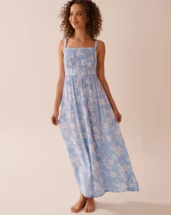 Smocked Bust Gauze Maxi Dress