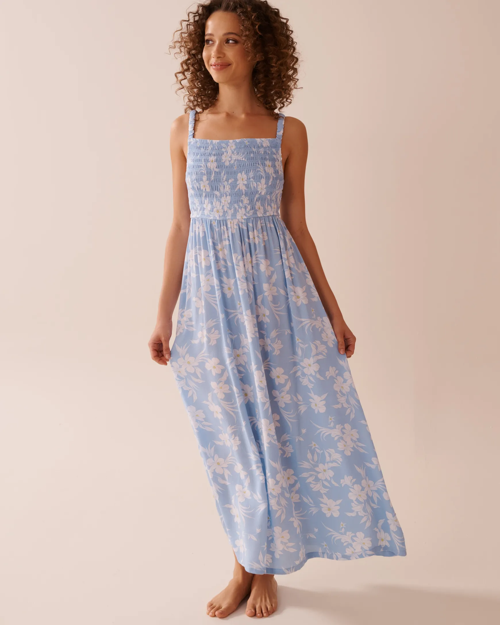 Smocked Bust Gauze Maxi Dress