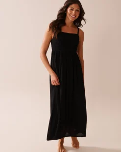 Smocked Bust Gauze Maxi Dress