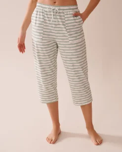 Snail Print Cotton Pajama Capris