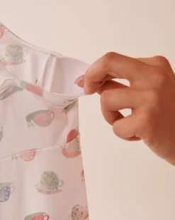Snail Print Lace Trim Super Soft Nightie