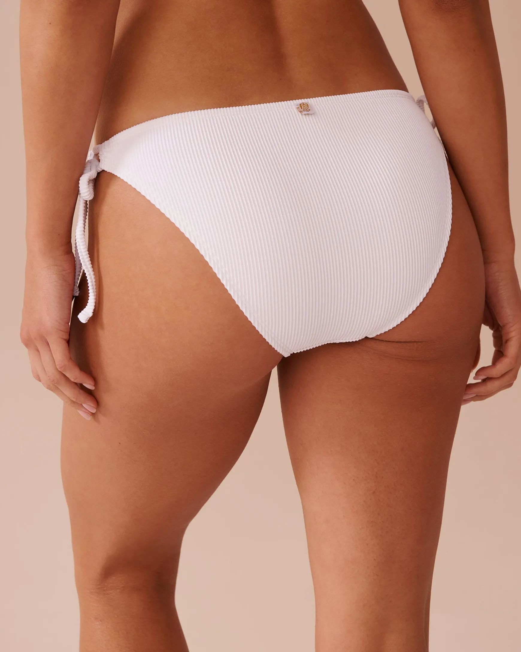 SOLID Ribbed Side Tie Brazilian Bikini Bottom