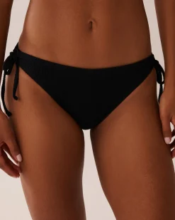 SOLID Ribbed Side Tie Brazilian Bikini Bottom
