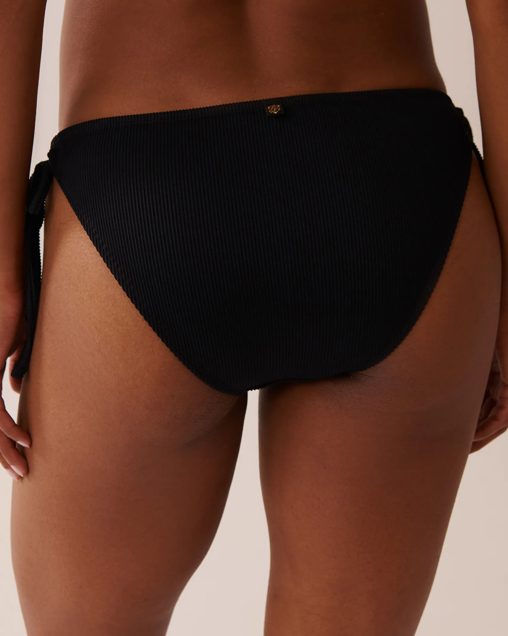 SOLID Ribbed Side Tie Brazilian Bikini Bottom