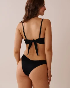 SOLID Ribbed U-Wire Bandeau Bikini Top
