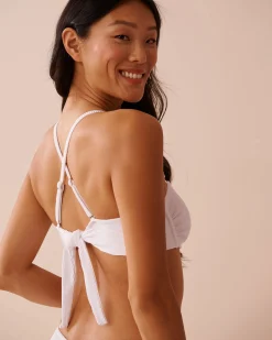 SOLID Ribbed U-Wire Bandeau Bikini Top