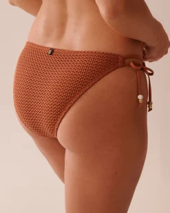 TERRACOTTA Crochet Side Tie Brazilian Bikini Bottom