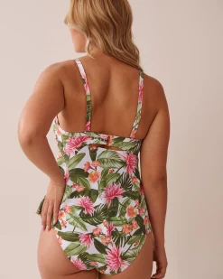 WATER LILY D Cup Cross-over Tankini Top